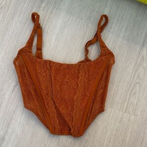 Urban Outfitters Rust Lace Crop Top